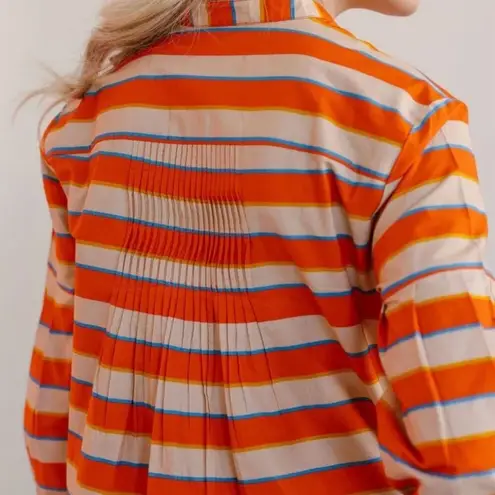 SUNSHINE TIENDA | Hidalgo Stripe Milly Dress Orange Blue Nude Gold | Small