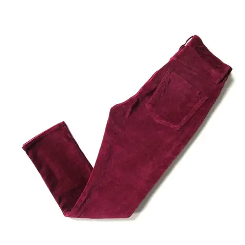 3x1 NWT  W3 Higher Ground in Merlot Stretch Velvet Mini Split Crop Pants 26