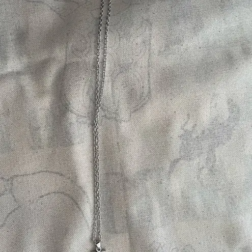 SET: Matching silver metal disc earrings & necklace