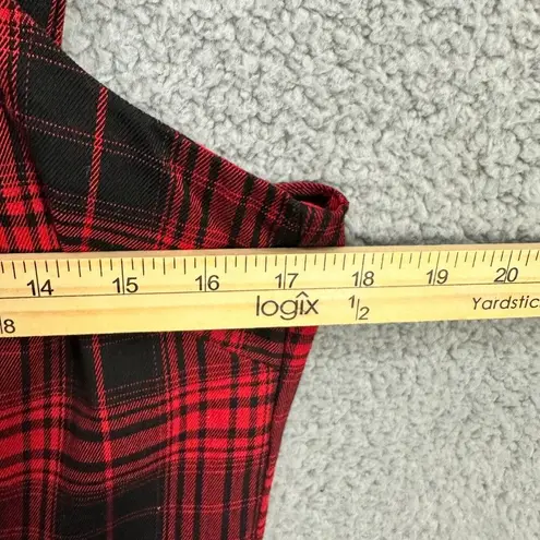 Bebop  Plaid Mini Dress Large Red Black Tartan Pinafore Grunge Y2K Punk 90s‎ - Image 3
