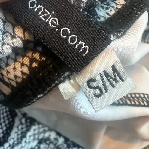 Onzie Vixen High Rise Leggings Snake Python Ombre Neon Size Small Medium Women's