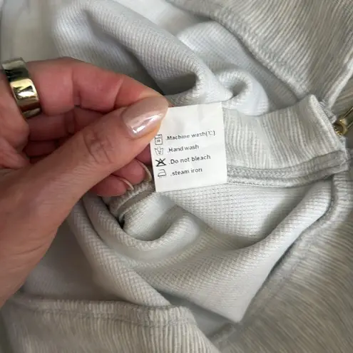 ANRABESS Oversized Sweatshirt Crewneck Long Sleeve Tunic Pullover Side Zipper M Gray Size M