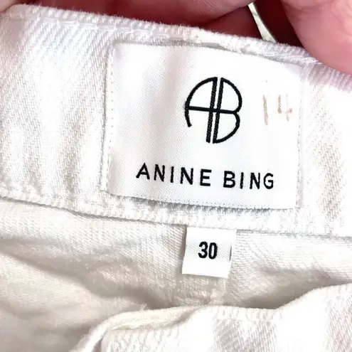 ANINE BING White Denim Straight Leg Jeans Size 30