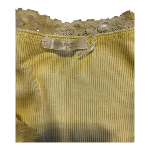Daisy Fuentes Sleepwear Green Ribbed T-Shirt Size L