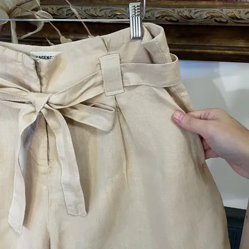 L'Agence Hilary 100% Linen Sand Paperbag Shorts w Belt Tie - Sz 27 ๐งก๐