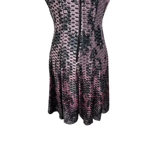 Gabby Skye Purple Black Velvet Cocktail Dress Size 10