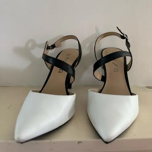 Unisa  White and Black Slingback Heel