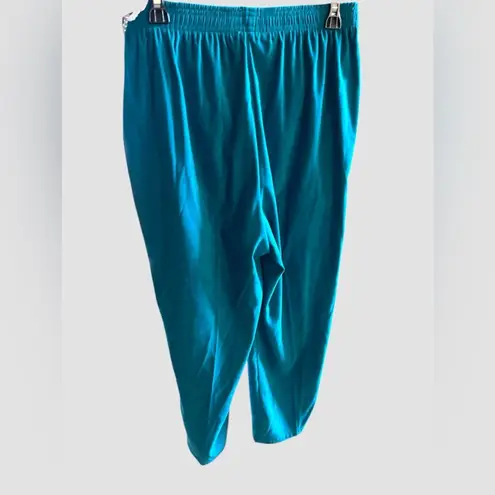 Women’s KORET Zanzibar Stretch Pull On Teal Pants Size 12 Vintage NWOT Blue