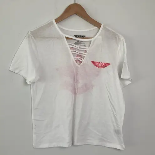 Top Gun Maverick | Cropped White Fly Girl Top sz Large (11