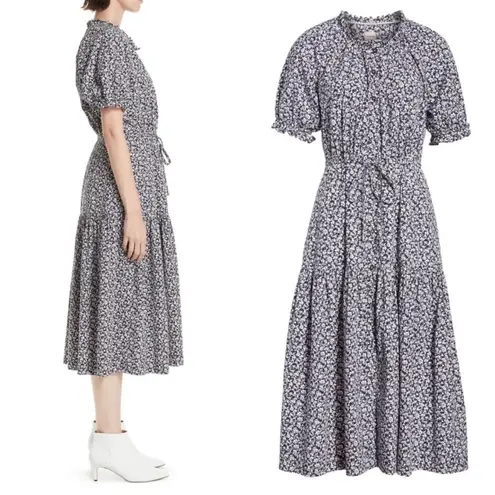 Rebecca Taylor La Vie Willow Bud Prairie Cottagecore Midi Dress Large