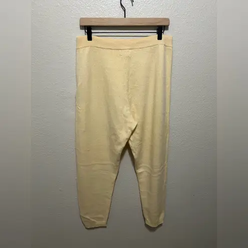 Babaa 100% Italian Cashmere Trousers One Size Best For Large Pale Yellow