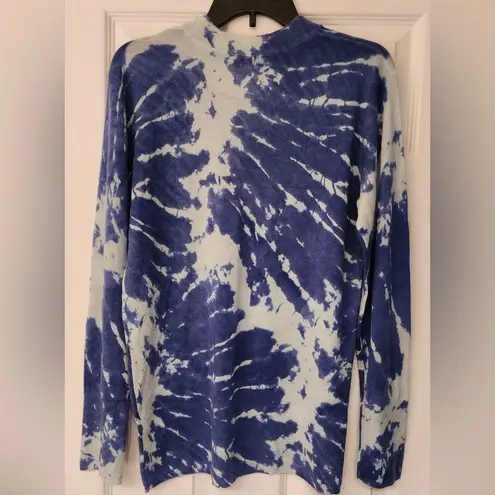 Equipment Agathe Mock Neck Sweater Blue Tie Dye Cashmere Women’s Sweater Medium