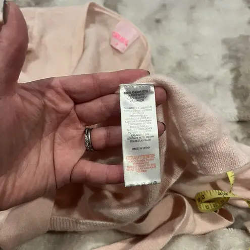 CRUSH. Cashmere Ribbed Knit Wrap Sweater Light Pink Size 2 Light Weight See Pics