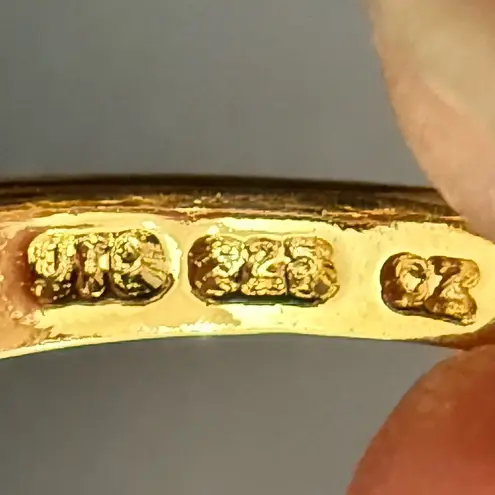 Vintage Signed 925 Gold Over Sterling Silver Emerald Cut Clear CZ Ring Size 8 5g