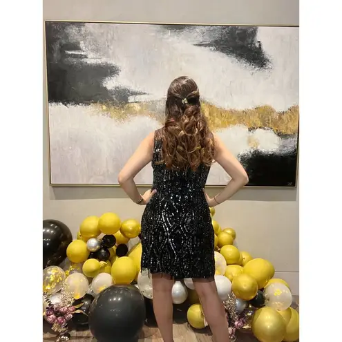 Aidan Mattox Cocktail Dress Sequined Sheath Scoop Neck Sleeveless Mesh 12 NWT