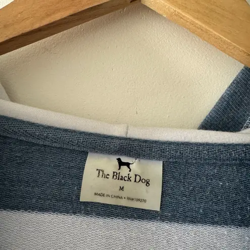 The Black Dog Blue and White Striped Hoodie Pullover