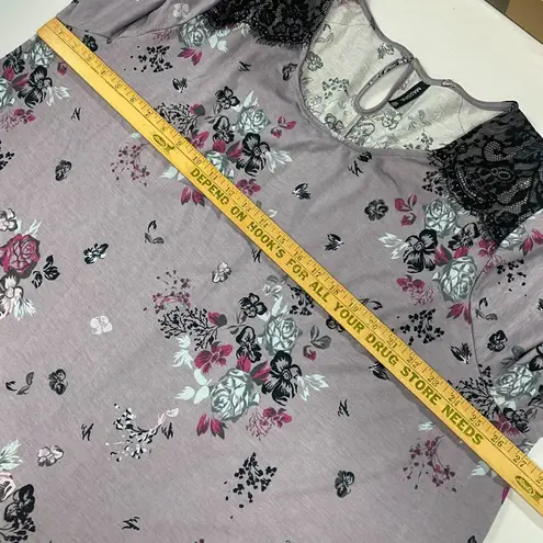 Massini Women's Long Sleeve Floral print Top Plus size 3X