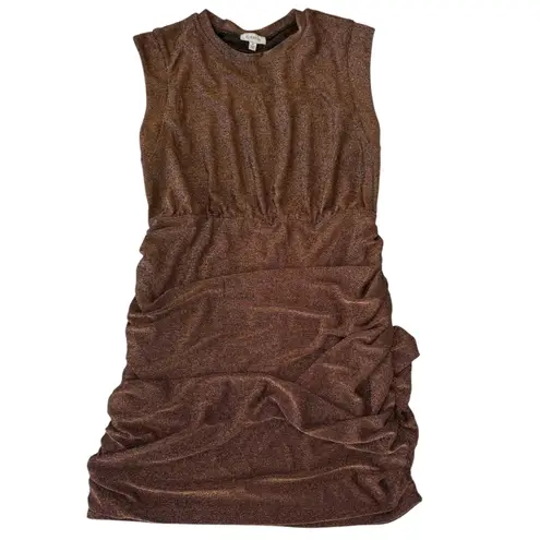 Evereve Ashlyn Bronze Shimmer Dress Ruched Bodycon Party Cocktail XL