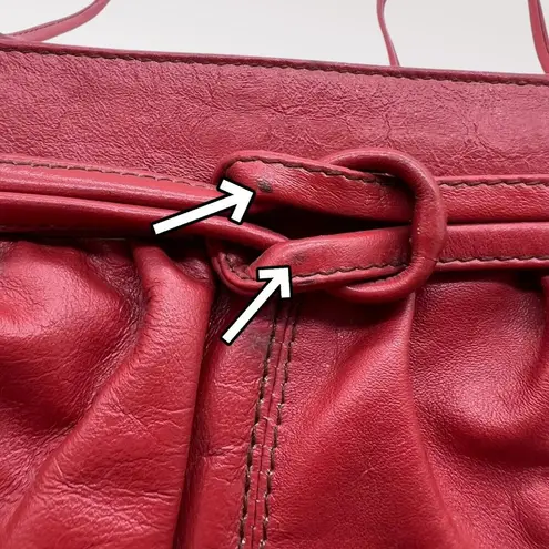 B Young 80s Red Leather Crossbody Bag Handmade Colombia Genuine