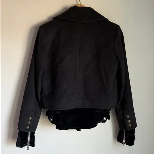 Veronica Beard Yara Velvet Hem Pea Coat 0