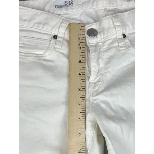 Gap  Jeans Womens 26‎ White 1969 Cropped Perfect Boot Preppy Stretch