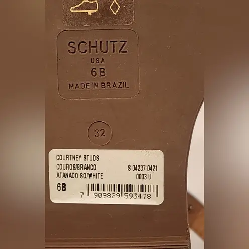 Schutz Courtney Studed Wrap Sandal White Gold Size 6B