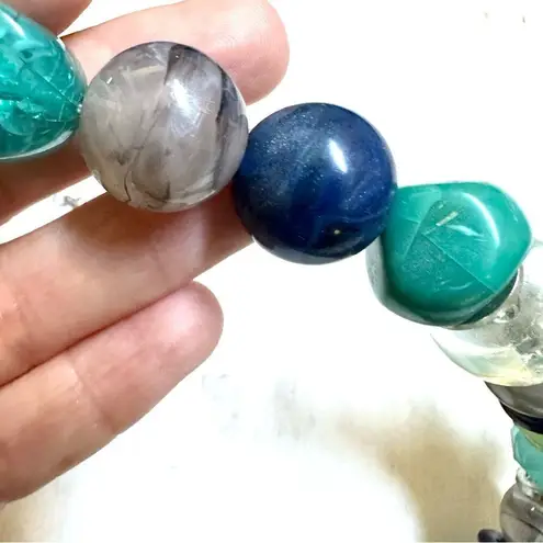 Ny Collection chunky blue beaded statement necklace