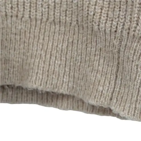 Heartloom Remy Striped Sleeve Cardigan Sweater Beige Hidden Button Placket XS