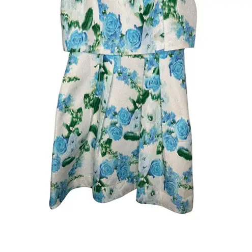 Melonie T. Womens Dress Midi Floral Pleated Pockets Sleeveless Blue/Green 14 NWT Blue Size 12