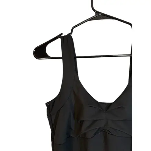 Alpine Design Black Sleeveless Ruched Front Knee Length Dress Women Sz S