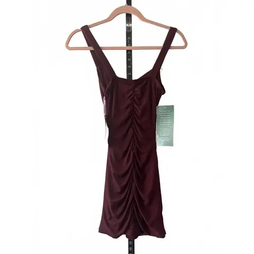 Stylish Johnny Wujek Burgundy Ruched Dress