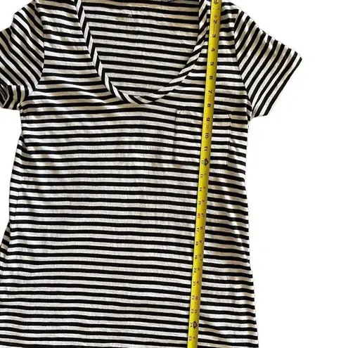 Caslon  women’s striped black & white shirt sleeve t-shirt sz S loose fit w/pcket