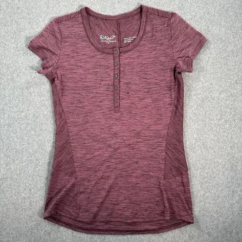 Kuhl Svenna Short Sleeve Henley Knit Top Women's Small Short Sleeve Purple 1820
