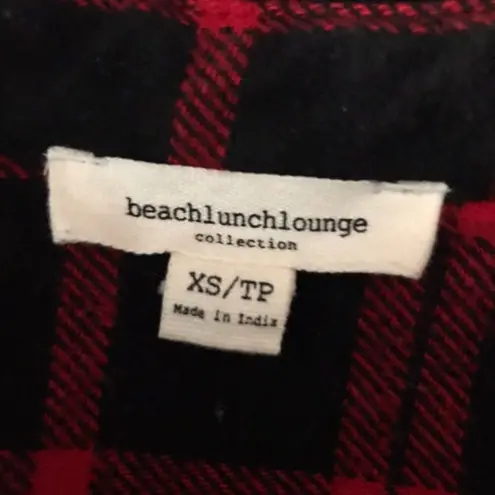 Beach Lunch Lounge Flannel Shirt Black Size XS
