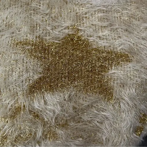 36.5 36 Point 5 Cropped Star Metallic Eyelash Sweater, Sz M