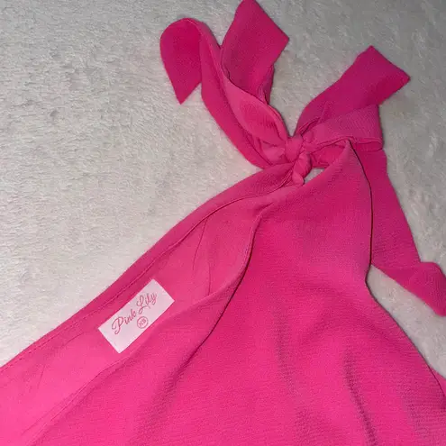 Pink Lily BOUTIQUE One Shoulder Pink Mini Dress size XS