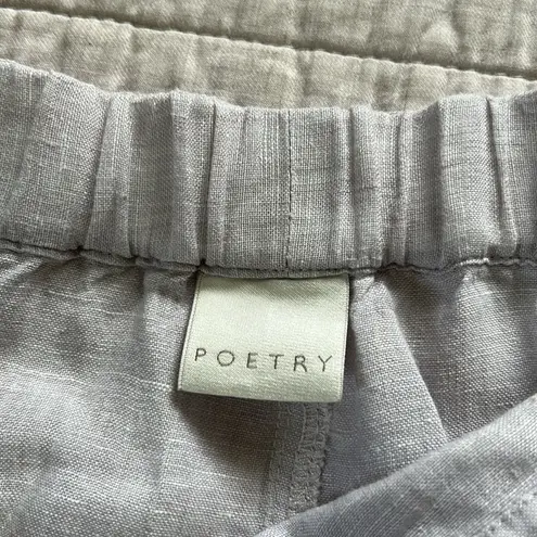 Poetry light grey Pull-On elastic waist Wide tapered Leg Linen pants 18/20”