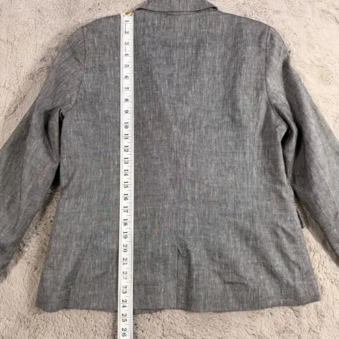 Promod Women's Linen Blazer 12 Gray Business Career Jacket Office Professional