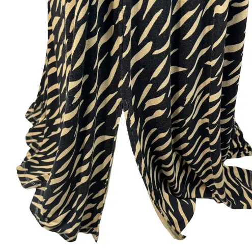 Soft Surroundings Large Maxi Dress Zebra Print Surplice V-Neck Stretch Side Slit
