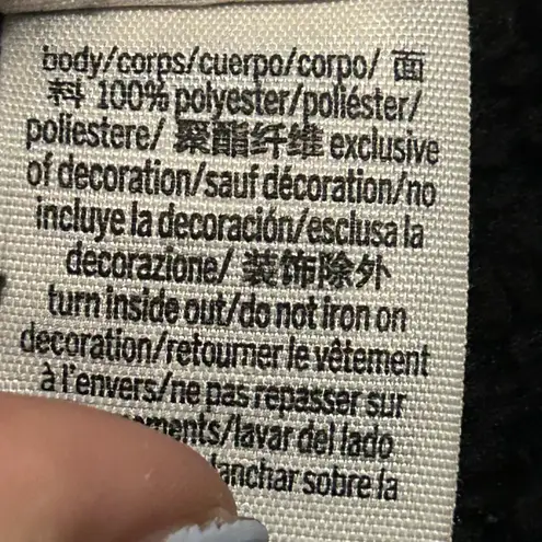 Victoria's Secret PINK Black Fuzzy Fleece Sherpa 1/4 Zip Pullover Jacket L Size L