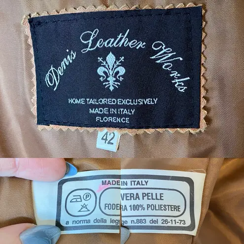 Denis Leather Works Tan Italian Leather Jacket Women’s size 42 / US 6