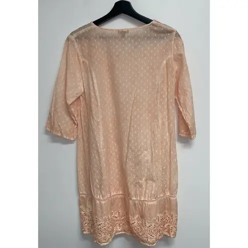 Womens Dress Cover Up Size S M Peach Textured Crochet RCS Gifts All Jazzed Up
