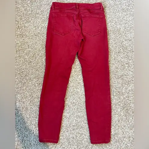 DL1961 Margaux Mid-Rise Instasculpt Ankle Skinny Red Size 26