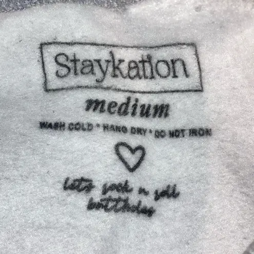 Staykation Mama Embroidered Light Grey Crewneck Sweater