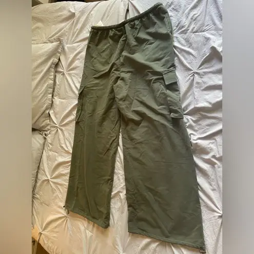 Open Edit Baggy Stretch Jersey Cargo Pants green olive