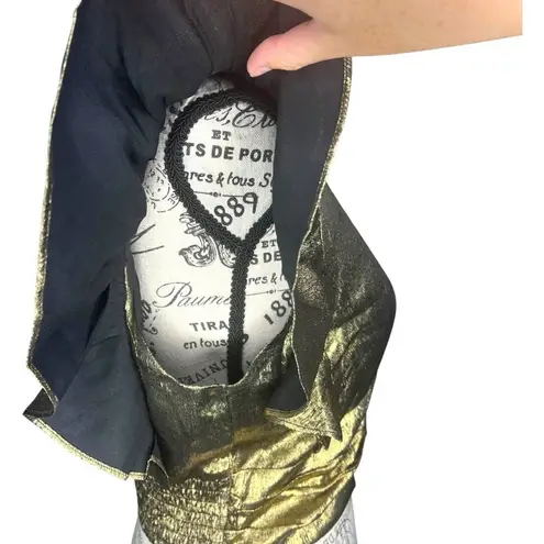 Lost + Wander (S) Heart of Gold Top - Button Front Flutter Sleeve Deep V Cropped