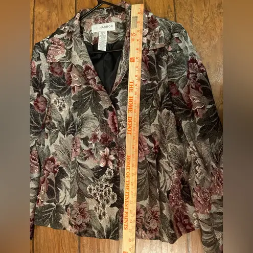 Sag Harbor Vintage Tapestry Floral Blazer Women’s Size 16 Long Sleeve Jacket