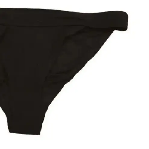 ANDIE NWT The Banded Cheeky Ribbed Bikini Bottom Wear High or Low L Black #3521