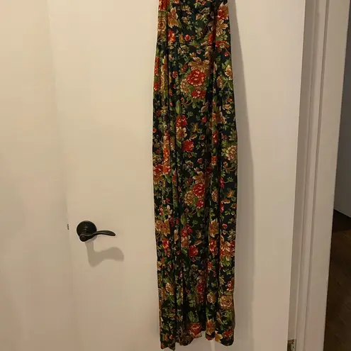 Floral Vintage Maxi Dress Green Size M