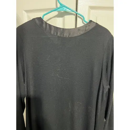 Carole Little Womens Black Tunic Top W/ Satin Bow Detail Size 12